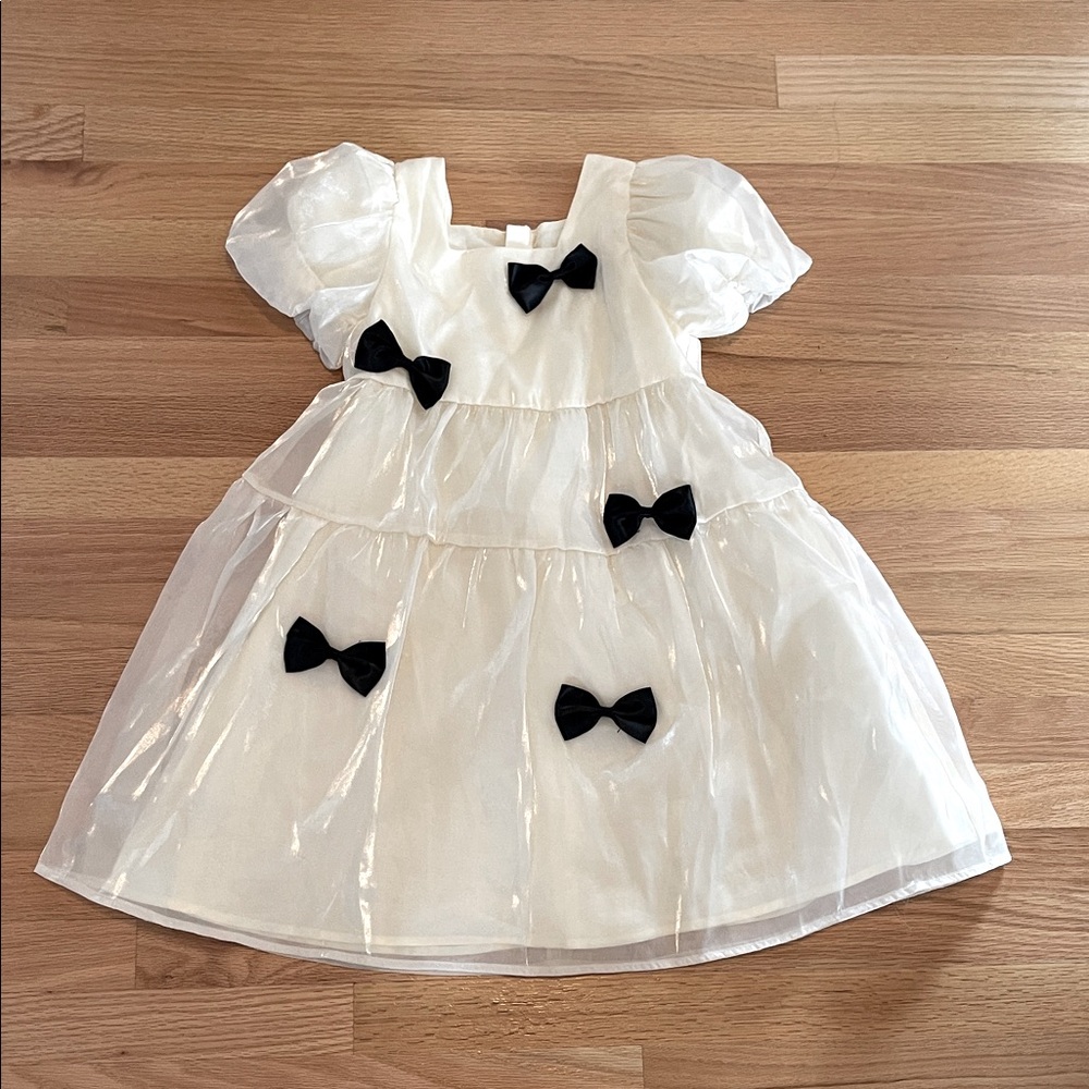 Girls bows satin dress